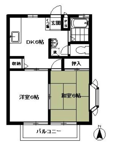 MAハイツ(2DK/1階)の間取り写真