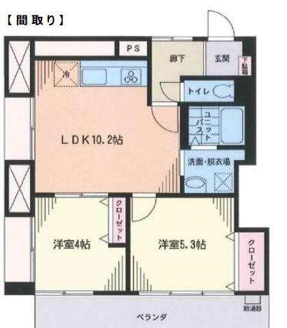 メゾンド六番町(2LDK/3階)の間取り写真