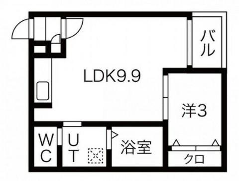 ステラ三吉町(1LDK/1階)の間取り写真