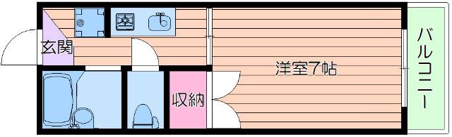 山辺ハイツ(1K/2階)の間取り写真