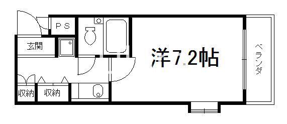 デトムワン城南宮道(1K/5階)の間取り写真
