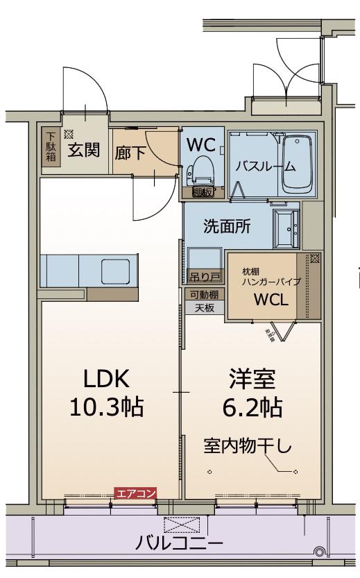 グーテンターク(1LDK/3階)の間取り写真
