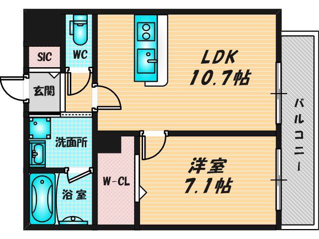 アビタシオン巽(1LDK/1階)の間取り写真