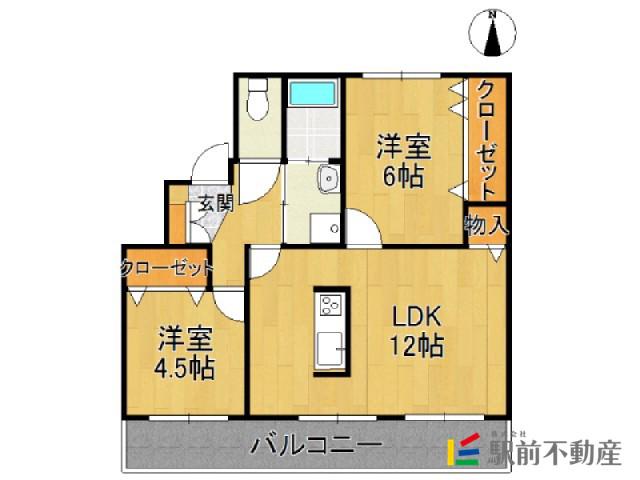 サンコーポラス柳川I(2LDK/3階)の間取り写真