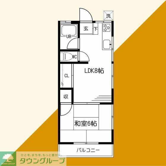 ひだまりヴィレッジ(1LDK/2階)の間取り写真