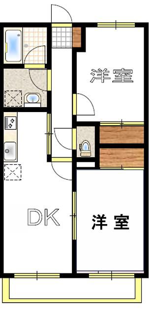 サンステージ茅ヶ崎(2DK/3階)の間取り写真