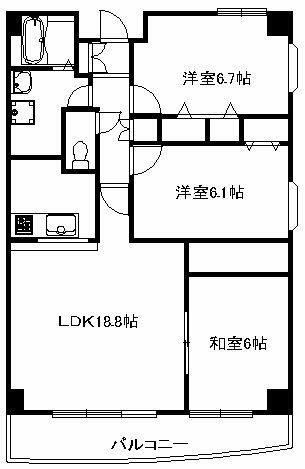 ソアール八千代中央II(3LDK/3階)の間取り写真