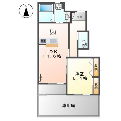 マルハII番館(1LDK/1階)の間取り写真