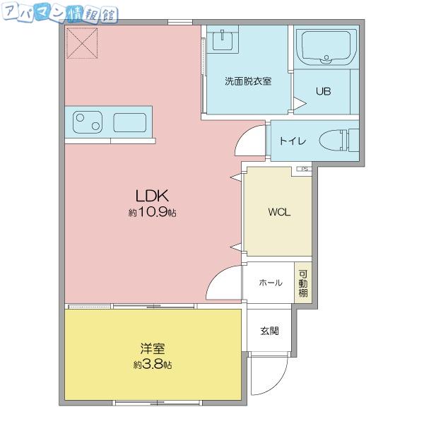 MAISON DE RICH 川岸町(1LDK/1階)の間取り写真