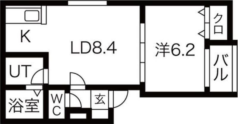 サンテラス麻生(1LDK/1階)の間取り写真