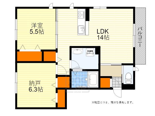 シャンテ ソレイユ(2LDK/2階)の間取り写真