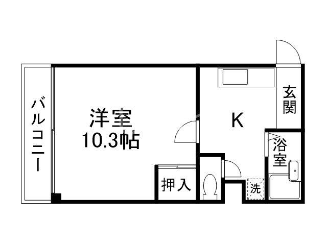 シュール西院(1K/2階)の間取り写真