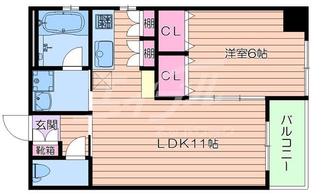 Sデザイン吹田(1LDK/10階)の間取り写真