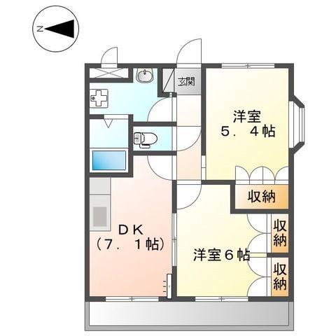 スマイルA(2DK/2階)の間取り写真