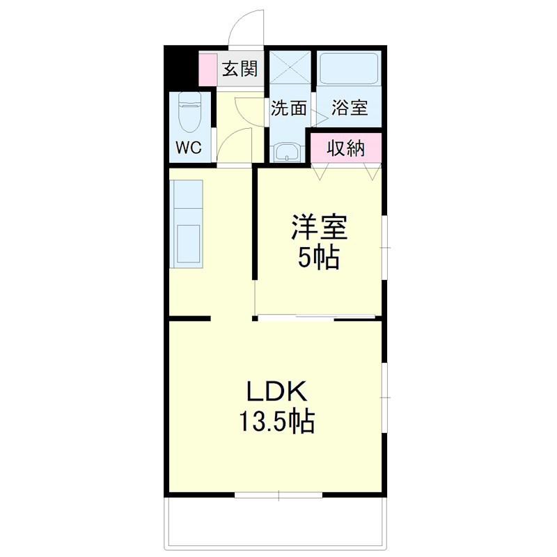マンション花水木(1LDK/2階)の間取り写真