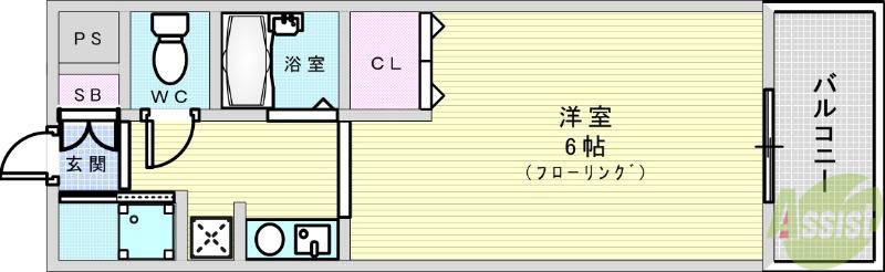 FORESTHILLⅠ(ワンルーム/4階)の間取り写真
