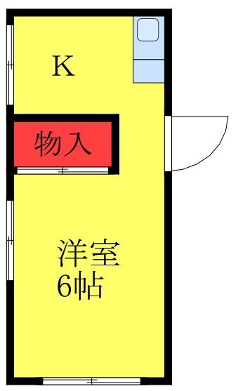 清山荘(ワンルーム/2階)の間取り写真