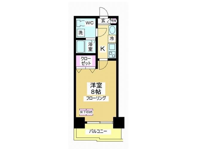 アルファコート川越脇田 II(1K/5階)の間取り写真