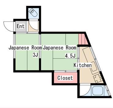 フラット東須磨(2K/1階)の間取り写真