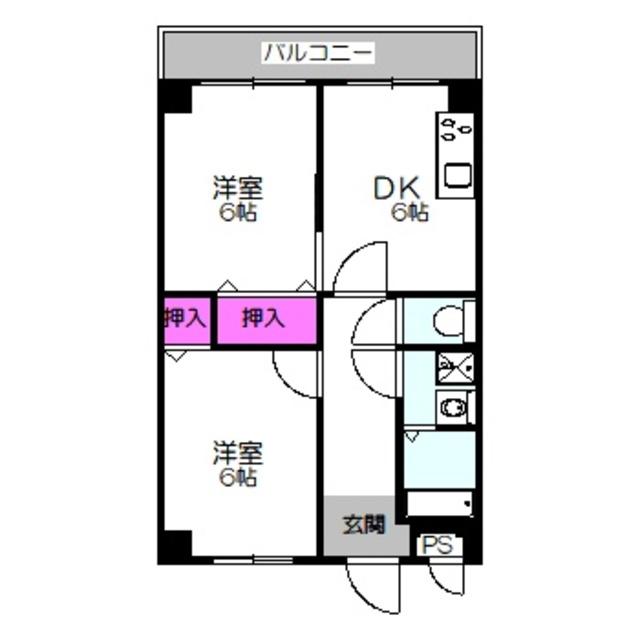 村上ハイツ(2DK/2階)の間取り写真