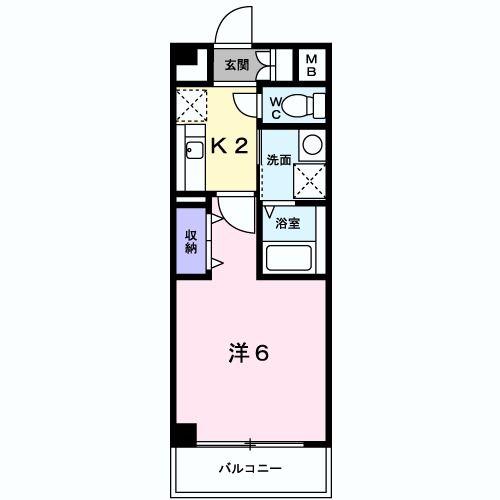ルペール(1K/1階)の間取り写真