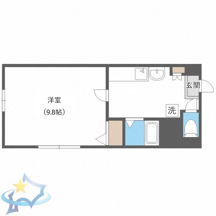 コア・136(1K/3階)の間取り写真
