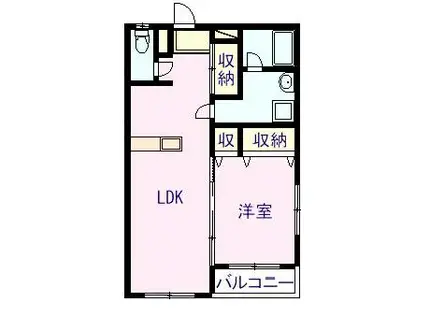 ブランシュール(1LDK/1階)の間取り写真