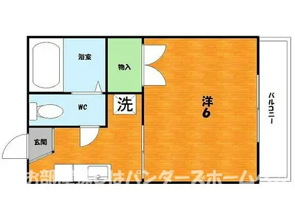 ハイツマキノ(1K/2階)の間取り写真