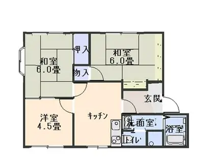 ボセジュール1(3DK/1階)の間取り写真