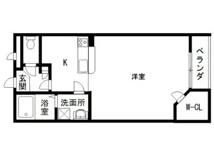 JR関西本線 八尾駅 徒歩21分 3階建 築16年(1K/2階)の間取り写真