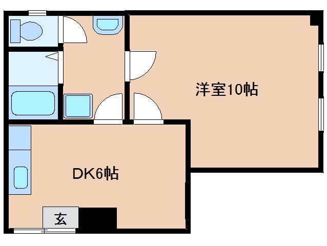 MS天理勾田(1DK/1階)の間取り写真