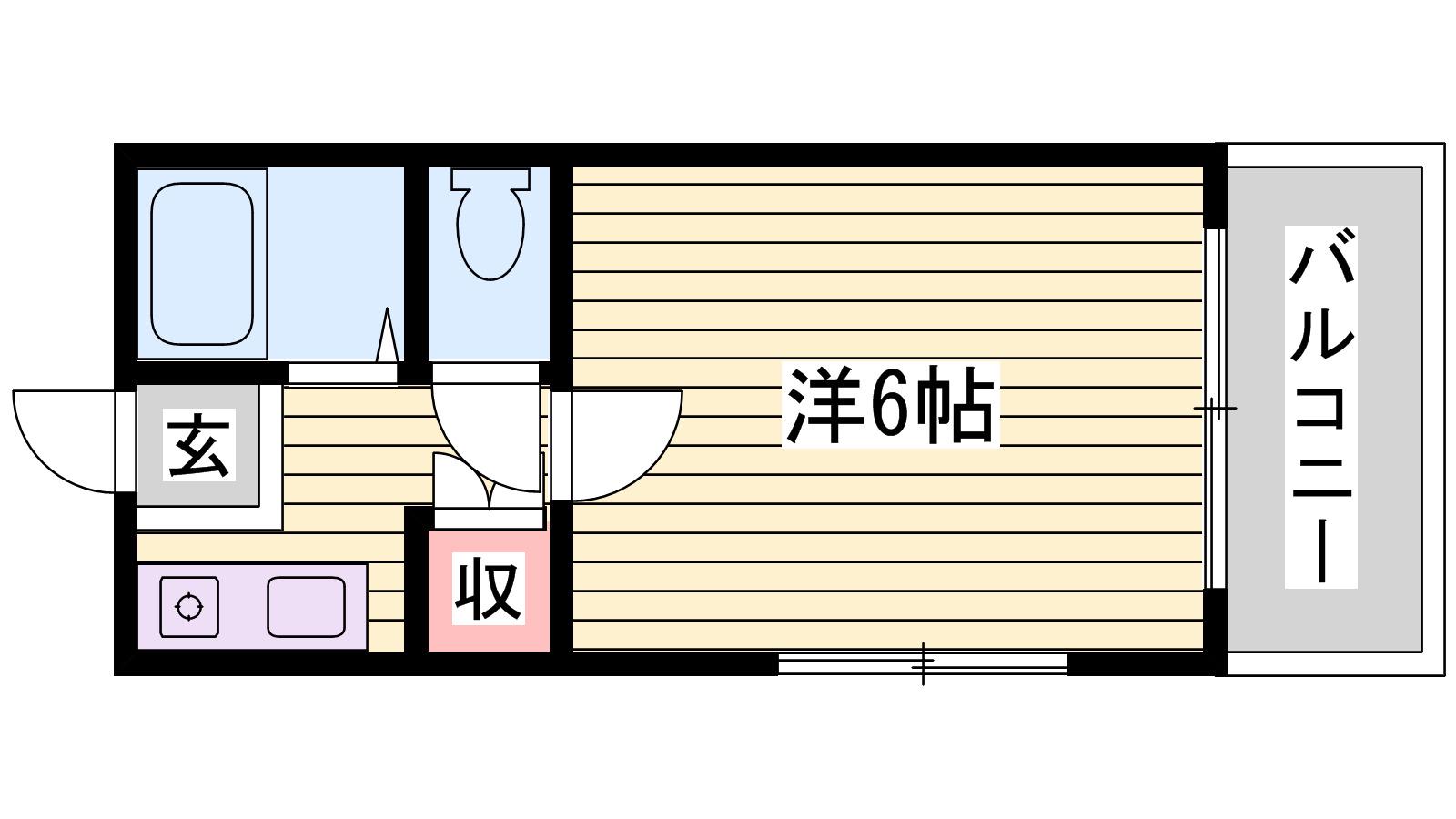 Mハイツ(1K/2階)の間取り写真