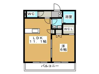 トレジア イースト(1LDK/3階)の間取り写真