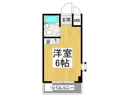 ピースフルハウスII(ワンルーム/3階)の間取り写真