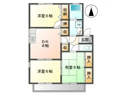 コーポユアーナA(3DK/2階)の間取り写真