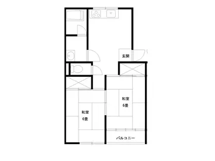 エポックドリーム B(2DK/2階)の間取り写真