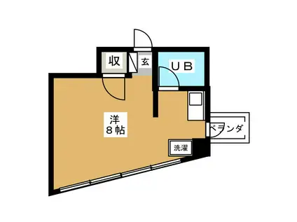 サンドエル松原(ワンルーム/3階)の間取り写真