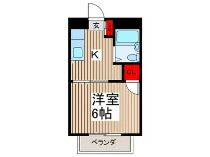 メゾン・ド・ベル(1K/2階)の間取り写真