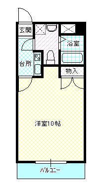 シティ咲田(1K/2階)の間取り写真