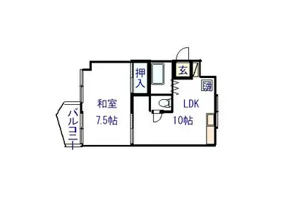 コーポエイト泉が丘(1LDK/3階)の間取り写真