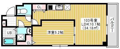 RIRIA幕張本郷参番館(1LDK/1階)の間取り写真