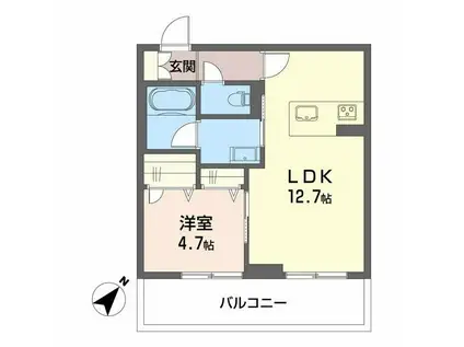ベンガレンシス(1LDK/2階)の間取り写真
