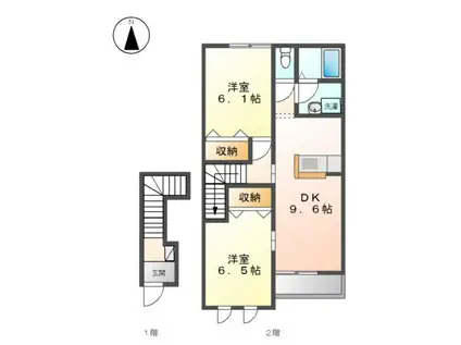 スミエール(2DK/2階)の間取り写真