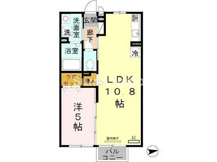 セブンレーヴ(1LDK/2階)の間取り写真