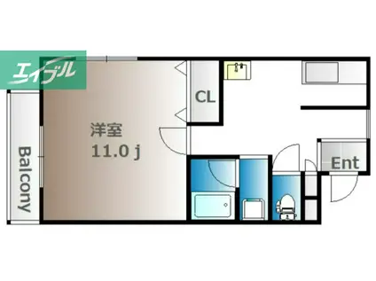 カーサ大薮(1K/1階)の間取り写真