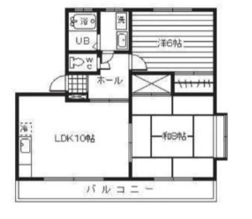 マスカットハイツB(2LDK/2階)の間取り写真