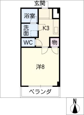 ソシア29(1K/2階)の間取り写真