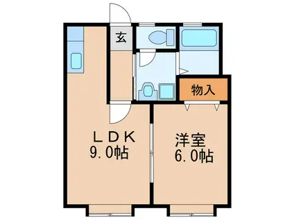 橦木ビル(1LDK/5階)の間取り写真