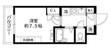 ルイーネ調布(1K/1階)の間取り写真