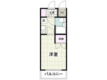 ジョイフル南林間第2(ワンルーム/2階)の間取り写真